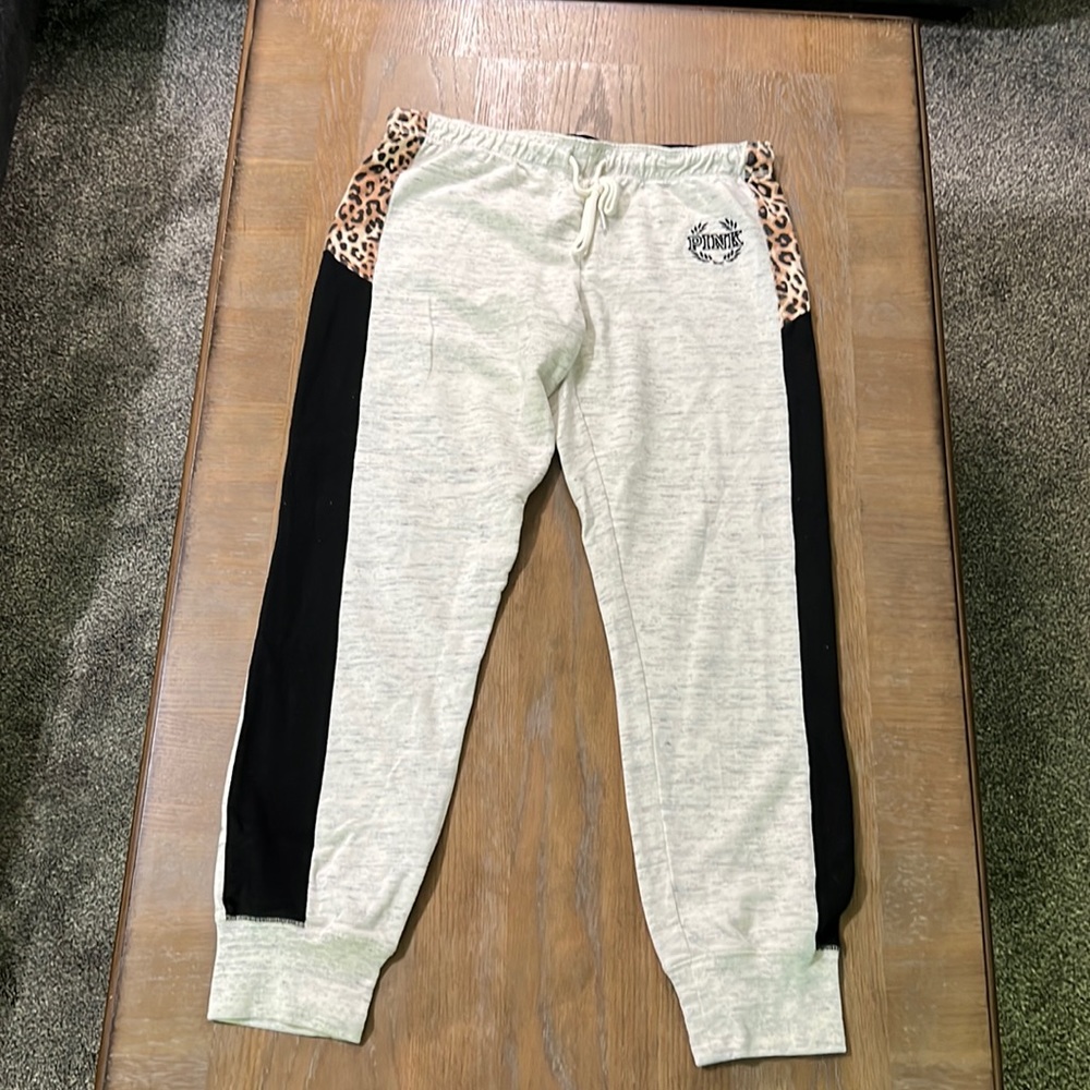 Medium Pink Joggers. Animal Print.